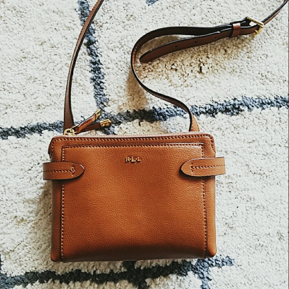 Ralph Lauren double zip leather crossbody